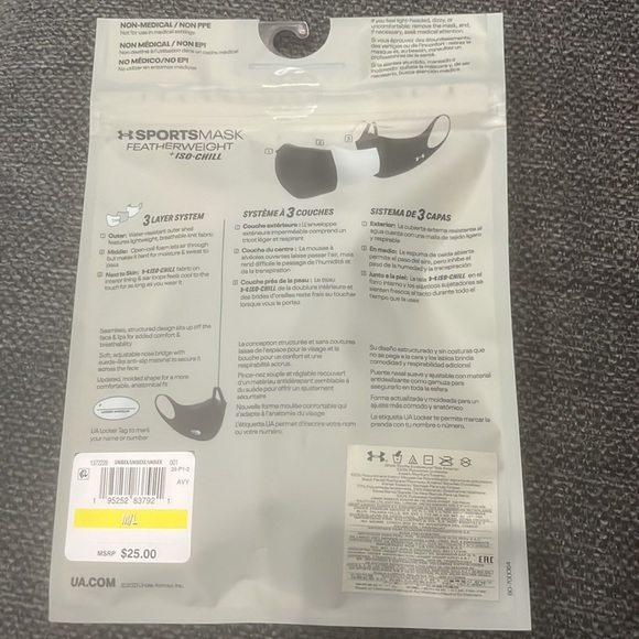 Under Armour sports black face mask NWT size M/L - Picture 2 of 2